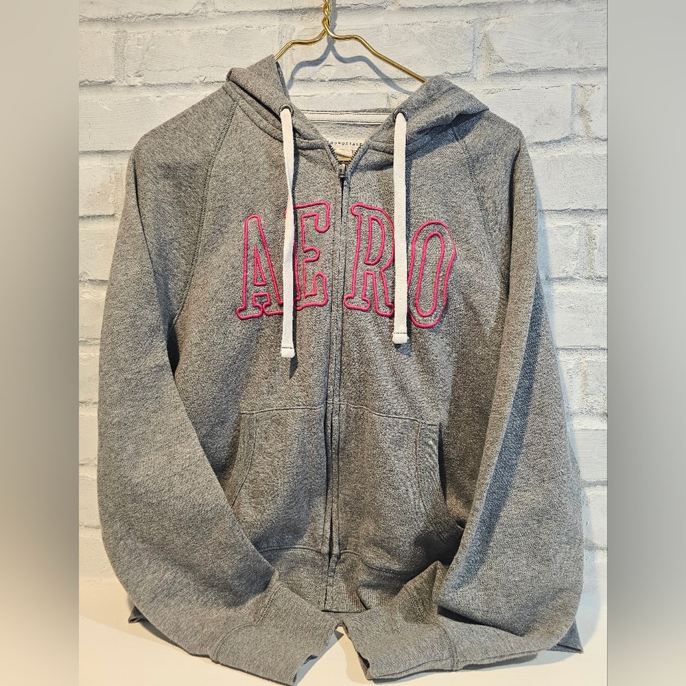 Aeropostale Gray Zip-Up Hoodie